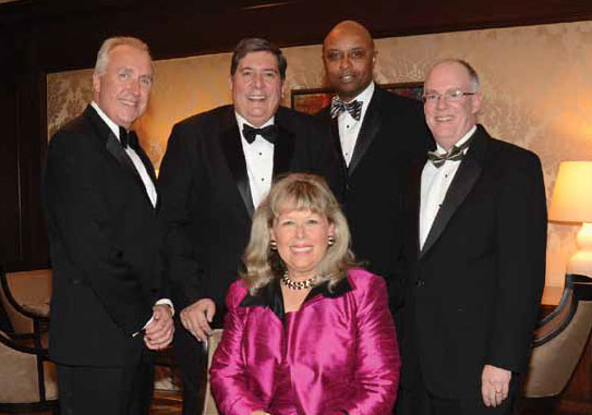 ISBA President Paula H. Holderman is joined by Second Vice-President Umberto S. Davi, President-Elect Richard D. Felice, Third Vice-President Vincent F. Cornelius and Immediate Past-President John E. Thies. Photo by Jennifer Girard