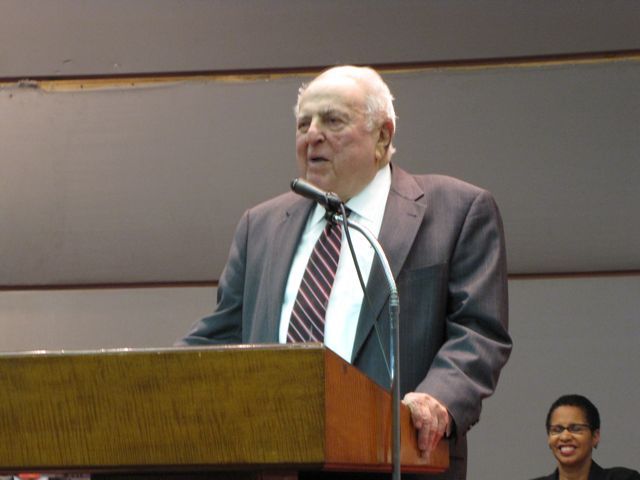 Abner Mikva spoke on behalf of Justice Theis