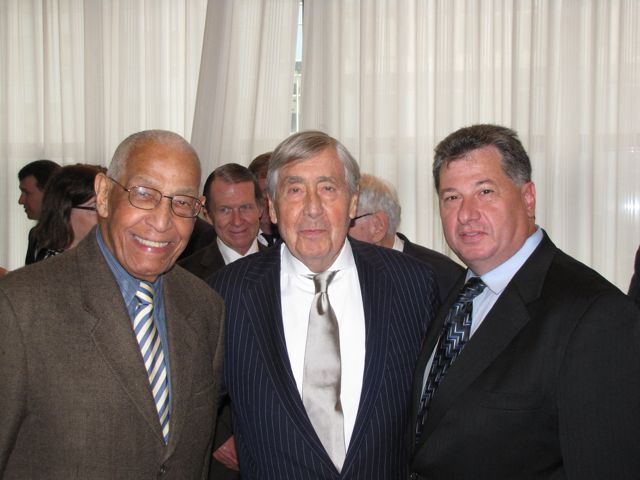 Hon. George Leighton, Commission Chair Jerold Solovy and ISBA Treasurer Mauro Glorioso