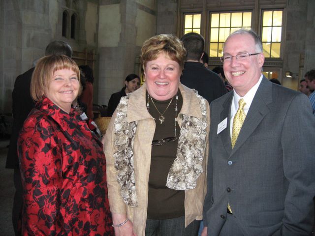 Mary Petruchius, Justice Susan Hutchinson, ISBA 3rd Vice President John Thies