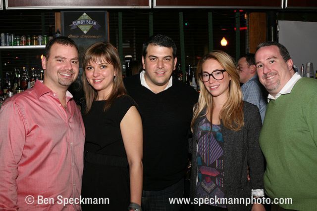 YLD Past Chair Gregg Garofalo, Immediate Past Chair Kelley Gandurksi, Council member Tarek Fadel, guest and Coucil member Michael Bergmann