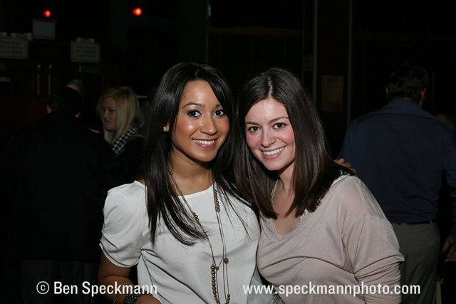 Two young lawyers enjoy the party