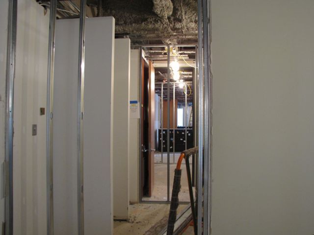 The framing for new walls is in place.