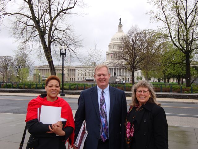 The American Bar Association's Susan Wright with ISBA Legislative Affairs Director Jim Covington and ISBA 3rd Vice President Paula H. Holderman