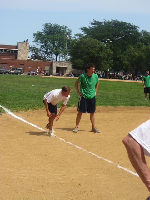 John Nisivaco on 3rd base before scoring the ISBA's only run