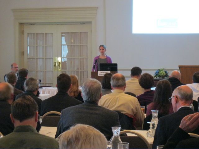 Christina Steinbrecker from Fastcase in Washington tells a full house at the Quincy Regional/CLE event how to use the legal research tool, available free to all members of ISBA.