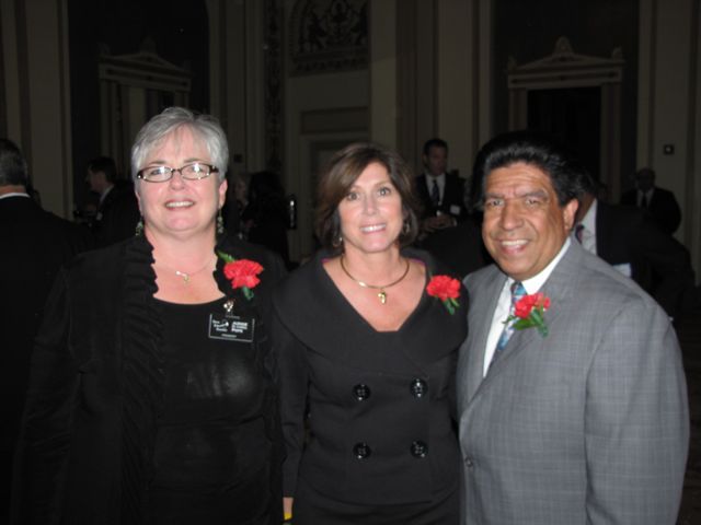 IJA President and Appellate Court Justice M. Carol Pope, Award recipient and Appellate Court Justice Mary Seminara Schostok and Judge Jesse Reyes