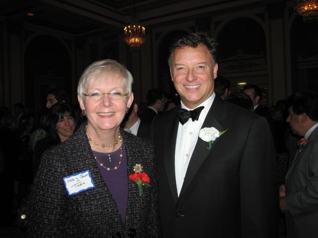 Illinois Supreme Court Justice Mary Jane Theis and ISBA President John G. Locallo
