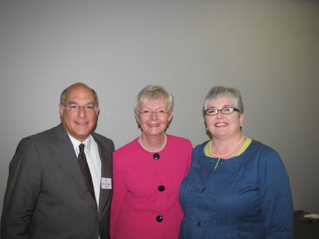 ISBA President Mark D. Hassakis, Illinois Supreme Court Justice Mary Jane Theis and new IJA President M. Carol Pope