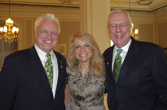 Royal Berg, Chicago Alumni Chapter Executive Board Chair Michele Jochner, ISBA Past President John G. O'Brien