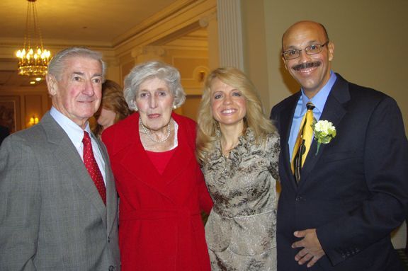 Hon. Charles Kocoras, Hon. Mary Ann G. McMorrow, Chicago Alumni Chapter Executive Board Chair Michele M. Jochner, and Chicago Alumni Chapter Justice Pierre W. Priestley.