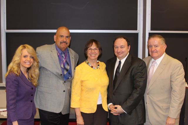 Members of the Circuit Court of Cook County judiciary provided a "View From the Bench" regarding civility and professionalism.  From L to R: Panel Moderator Michele M. Jochner;  Hon. William H. Hooks; Hon. Susan Fox Gillis; Hon. Michael B. Hyman; and Hon. Russell W. Hartigan