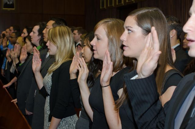 Taking the oath
