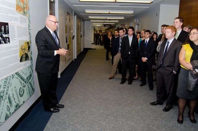Chief Judge Holderman addresses students