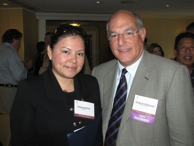 ISBA President Mark D. Hassakis with new admittee Rosalba Pina