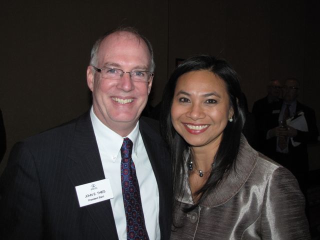 ISBA President-elect John E. Thies with CBA 1st Vice President Aurora Abella-Austriaco.