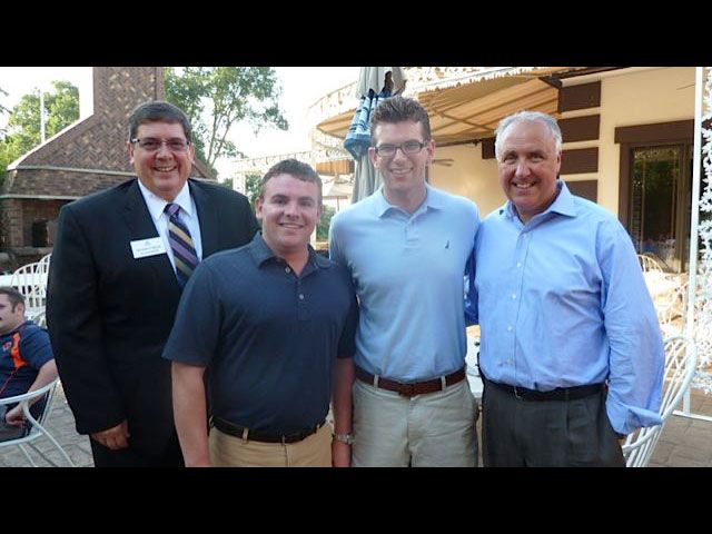ISBA 3rd Vice President Richard D. Felice, Golf Outing Co-Chair Jerry Napleton, YLD Council member George Schoenbeck III and ISBA Board member Umberto S. Davi