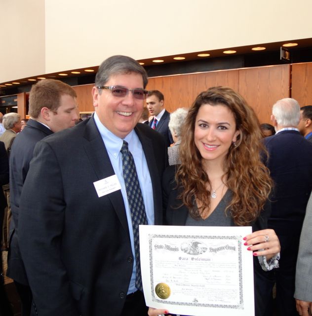 New admittee Sara Suleiman and ISBA 2nd Vice President Richard D. Felice
