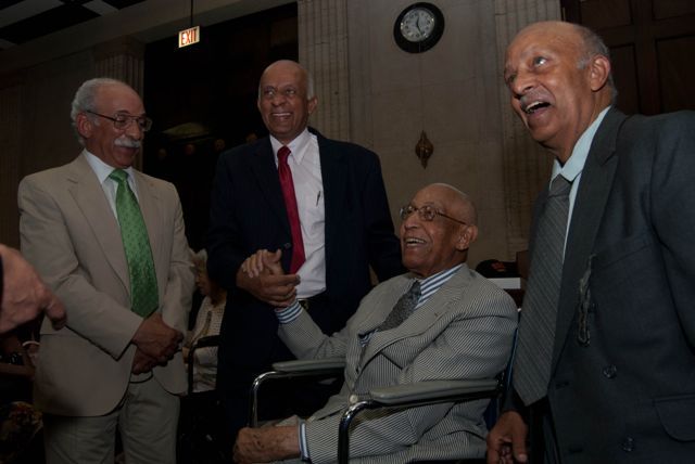 Judge Leighton and friends share a lighthearted moment.