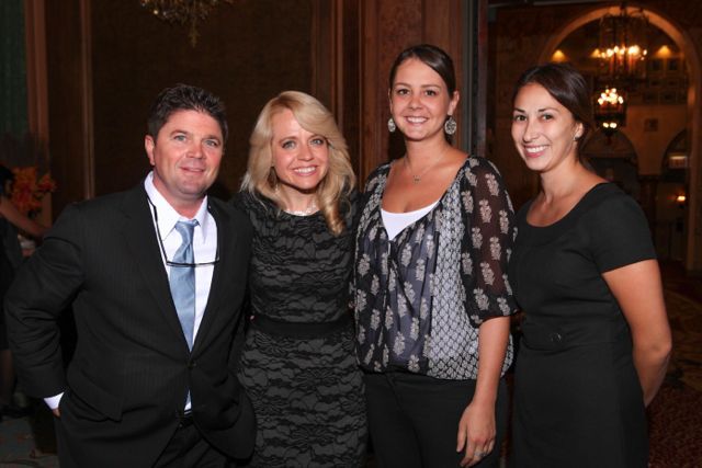 Martin Dolan, Beth Skogmo and Karen Munoz visit with Michele Jochner (second from left).