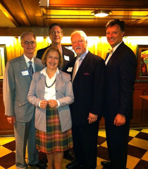 President Locallo recently attended the Nordic Lawyers Annual Codfish Dinner. On hand for the event were (from left) David Hirschey, President, Lynne Ostfeld, past President and Vice President for Probate Night, Dave Clark, Treasurer, Judge (ret.) Perry Gulbrandsen, past President and Vice President for the Lutefisk Open, and President Locallo. 
