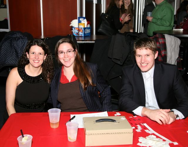 YLD Council members Sarah Toney, Angel Wawrzynek and Allan Niemerg. Sarah and Angel served as Holiday Party co-chairs.