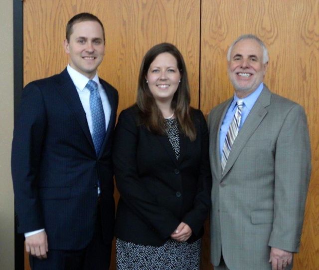 Illinois Supreme Court Justice Robert Thomas, his son Jonathan, an attorney at Power Rogers & Smith and new admittee Gretchen Thomas, Justice Thomas' daughter-in-law
