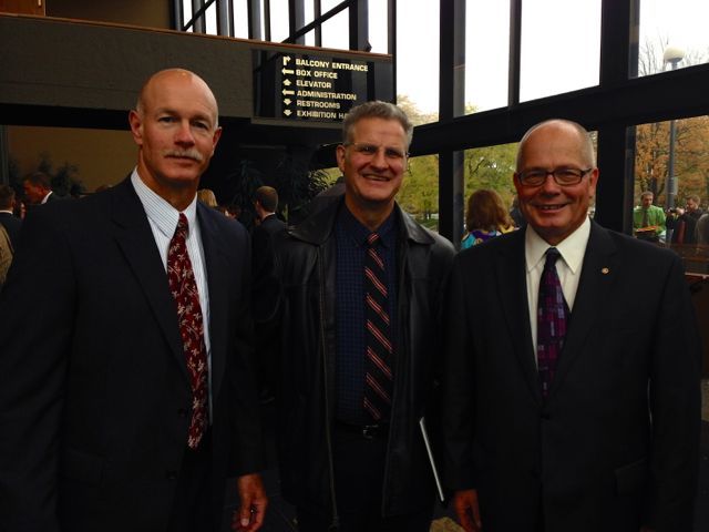 Justice Michael Burke, Appellate Judge Joseph Birkett, ISBA Secretary James F. McCluskey