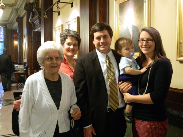 New admittee David Amerson of Springfield with his family