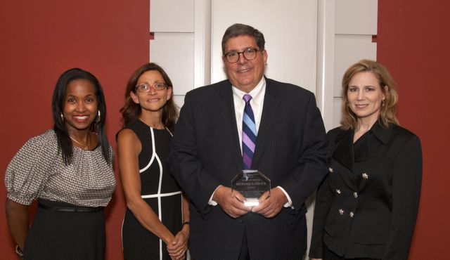 From left: NIU Law Alumni Council President and ISBA Board member Kenya Jenkins-Wright, NIU College of Law Dean Jennifer Rosato Perea, ISBA President Richard D. Felice, and NIU Law Alumni Council Awards Committee Chair Stacey Mandell.