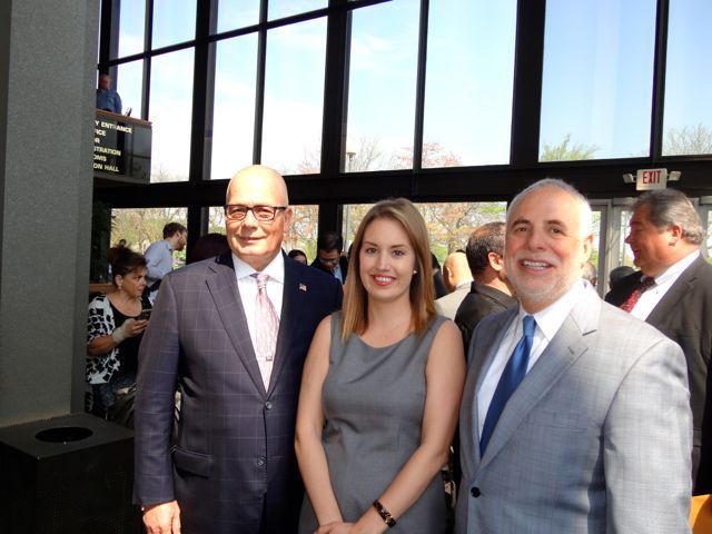 ISBA Board member James McCluskey, new Admittee Kristin Pagano and Justice Robert Thomas 