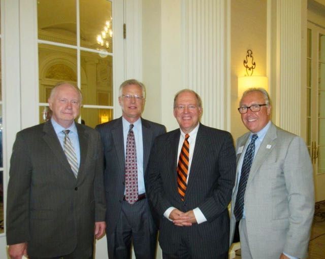 Illinois Supreme Court Justice Thomas Kilbride, Peoria County Bar Association outgoing President Craig Young, Peoria County Bar Association incoming President Timothy Howard and ISBA President Umberto S. Davi