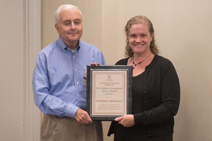 Patrick Driscoll receives an award
