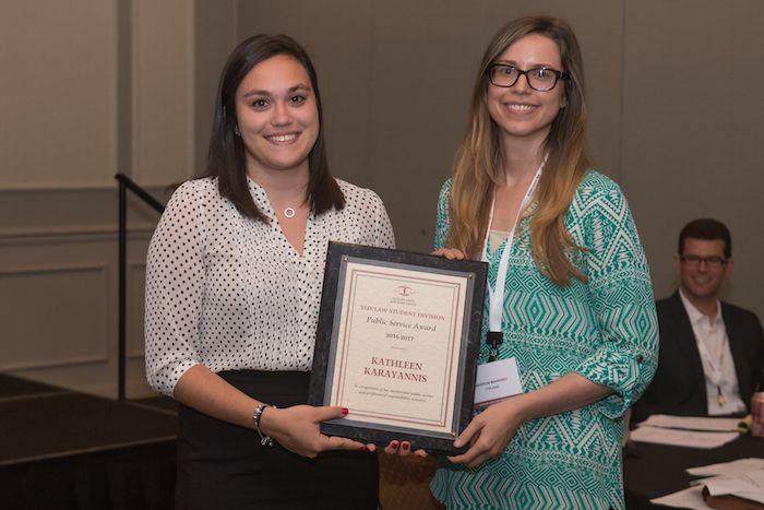Kathleen Karayannis, Public Service Award recipient, and Marron Mahoney
