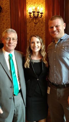 Samantha Joan Costello with her dad, Roger Costello, and fiance, Troy