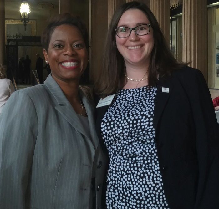 New attorney Erika Weaver and ISBA Board of Governors Member Angel Wawrzynek 