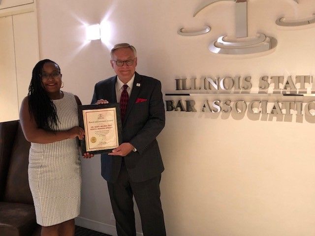 Kenya Jenkins-Wright and ISBA President Dennis Orsey