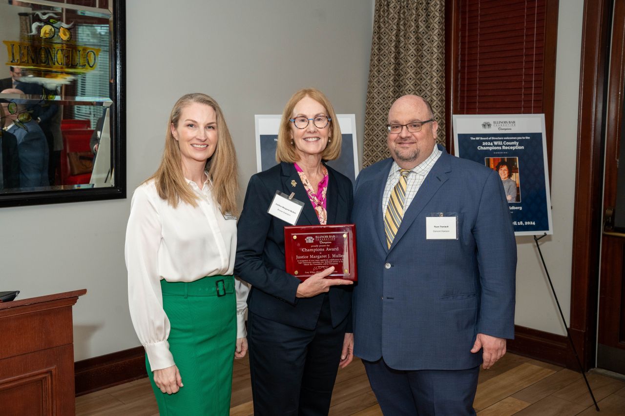 Justice Margaret J. Mullen (Illinois Appellate Court, 2nd District) receives IBF Northern IL Champions Award