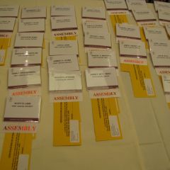 Assembly sign-in table