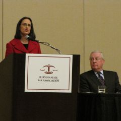 Illinois Attorney General Lisa Madigan delivers the keynote speech.