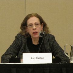 Panelist Judy Raphael, an advocate for victims of sex trafficking