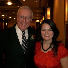 ISBA President John G. O'Brien and newly installed Advocates Society President Megan Kaszubinski Ferraro