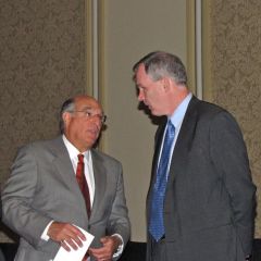 ISBA President Mark Hassakis speaks with U.S. Attorney Patrick Fitzgerald