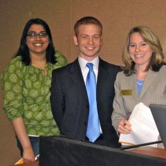 NIU College of Law students who presented at the event: Trisha Chokshi, Zack Hooper and Katie Haskins Becker