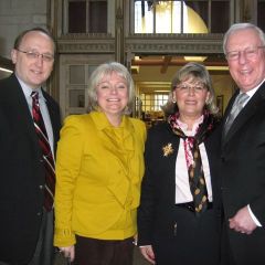 NIU College of Law Director of Career Opportunities and Development Greg Anderson, Women in the Law Committee Member Sandra Crawford, newly-elected 3rd Vice President Paula Holderman and ISBA President John O'Brien