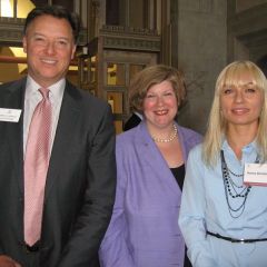 ISBA 2nd Vice President John Locallo, Annemarie Kill and Monica Shereshovech