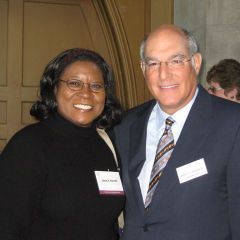 NIU law student Leara Harvell and ISBA President-elect Mark Hassakis