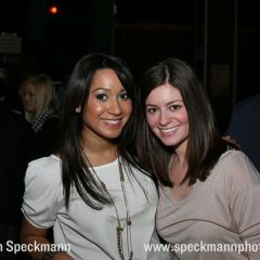 Two young lawyers enjoy the party