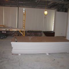 Drywall is ready to go up.