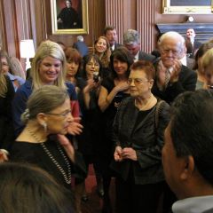 U.S. Supreme Court Justice Ruth Bader Ginsburg meets with the ISBA group after the admission ceremony.